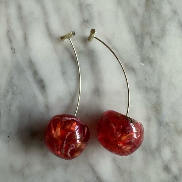 Anthropologie Jewelry - New Without Tag Elegant Cherry Drop Earrings